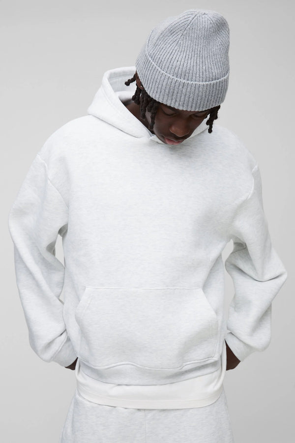 boohooMAN - Grey Marl Oversized Hoodie